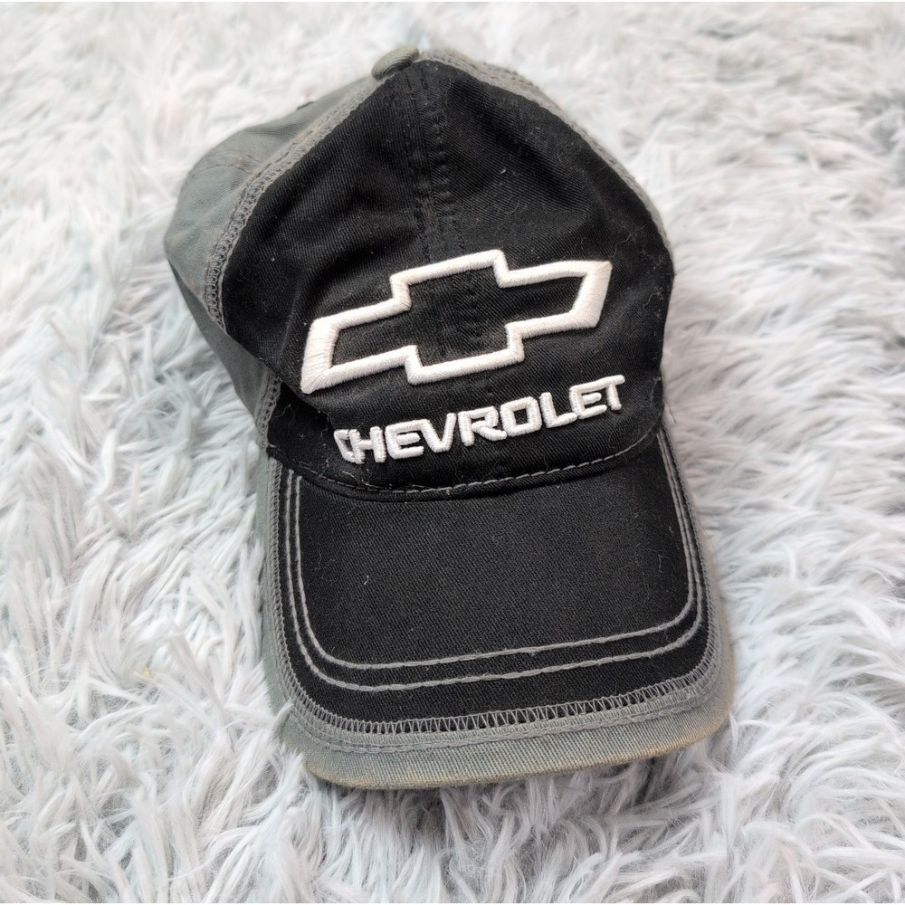 Chevrolet Chevy Gray Black Cap Embroidered Baseball Hat GM Official Licensed
